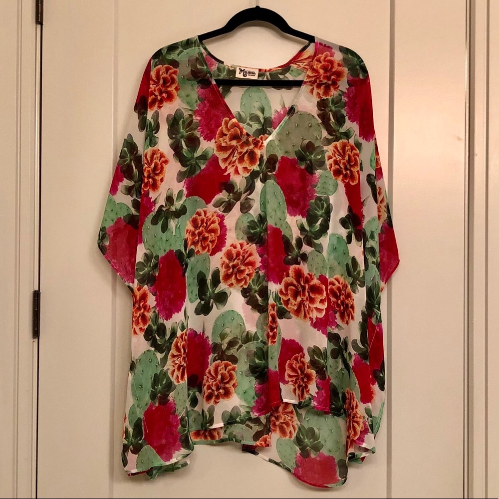 Sheer colorful blouse